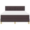 vidaXL B&auml;ddfj&auml;der med madrass med huvudgavel M&ouml;rkbrun 140 x 200 cm tyg
