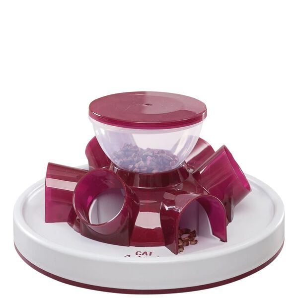 TRIXIE Matsk&aring;l med spel f&ouml;r katt r&ouml;d
