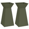 vidaXL Pelarkrukor 2 st Olivgr&ouml;n 35 x 35 x 73 cm Kallvalsat st&aring;l