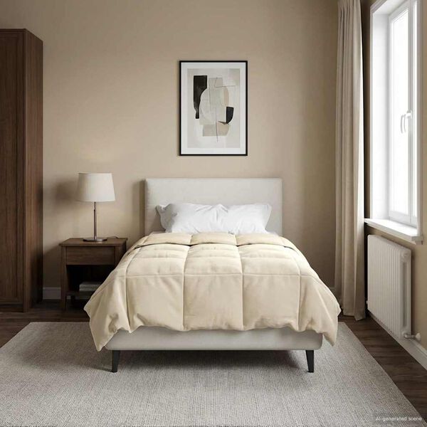 vidaXL Sommar Duvet Quiltad Kr&auml;m 155 x 200 cm Mikrofiber