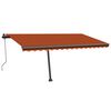 vidaXL Frist&aring;ende markis automatisk 400x350 cm orange/brun