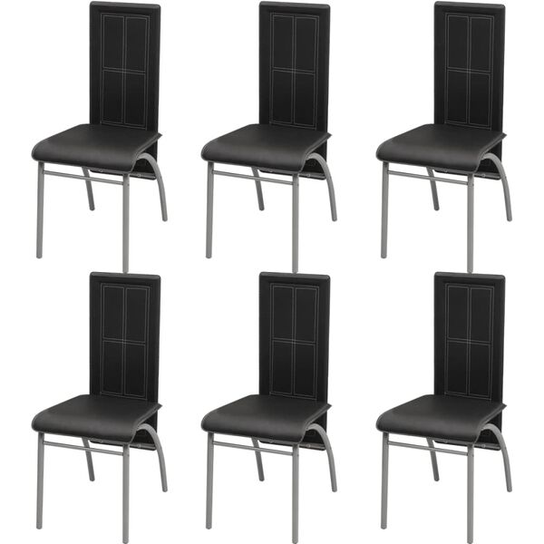 vidaXL Matgrupp 7 delar svart