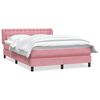 vidaXL Rams&auml;ng med madrass rosa 140x210 cm sammet