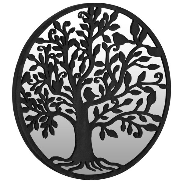 vidaXL Tr&auml;dg&aring;rdsspegel svart 60x2,5 cm rund j&auml;rn f&ouml;r utomhusbruk