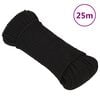 vidaXL Rep svart 4 mm 25 m polyester