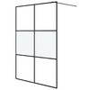 vidaXL Duschv&auml;gg svart 140x195 cm halvfrostat ESG-glas