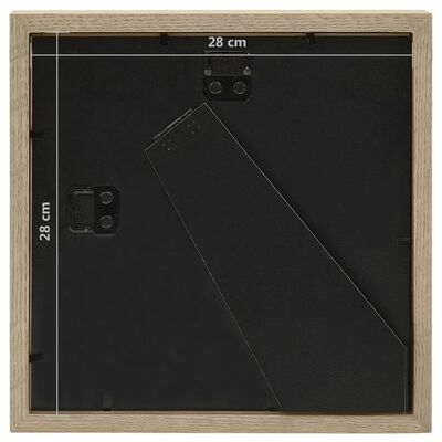 vidaXL Fotoramar 3D 3 st mörkt trä 28x28 cm för 20x20 cm foto