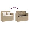 vidaXL Trädgårdsbänk med kuddar beige konstrotting