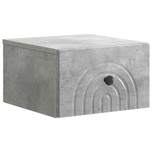 vidaXL V&auml;ggmonterat S&auml;ngbord med l&aring;da Betonggr&aring; 33 x 34,5 x 20 cm