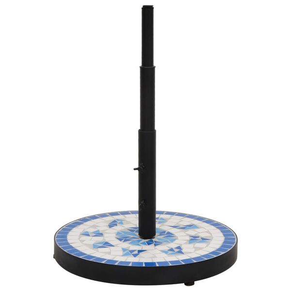 vidaXL Parasollfot blå och vit rund 12 kg