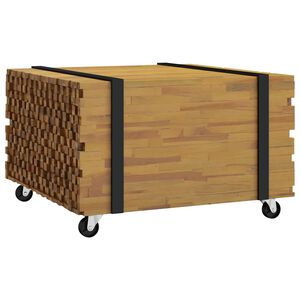 vidaXL Kaffeebord Brun 60 x 60 x 38 cm Massivt teaktr&auml;
