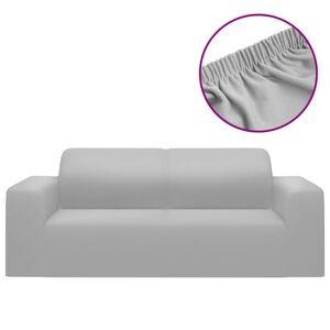 vidaXL Soff&ouml;verdrag 2-sits med stretch gr&aring; polyesterjersey
