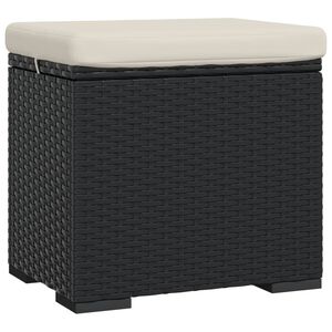 vidaXL Fotpall med kudde svart 40x30x40 cm konstrotting