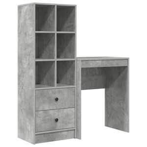 vidaXL Skrivbord Betonggr&aring; 105,5 x 34 x 127 cm 2 st
