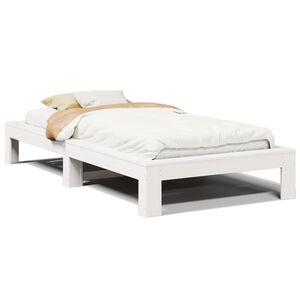 vidaXL S&auml;ngram utan madrass vit 100x200 cm massiv furu