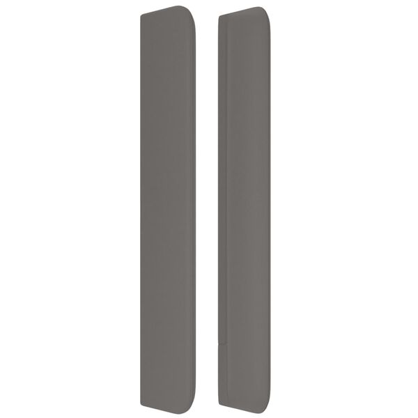 vidaXL S&auml;nggavel med kanter gr&aring; 93x16x118/128 cm konstl&auml;der