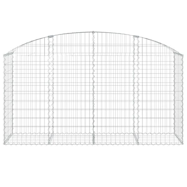 vidaXL Gabion bågformad 200x50x100/120 cm galvaniserat järn