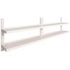 vidaXL Sv&auml;vande v&auml;gghylla 2 plan 2 st rostfritt st&aring;l 300x30 cm