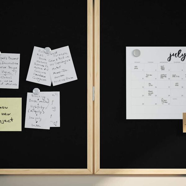 vidaXL Chalkboard: Svart tavla Svart 80 x 1.4 x 80 cm Massiv furu