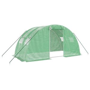 vidaXL V&auml;xthus med st&aring;lram gr&ouml;n 8 m&sup2; 4x2x2 m