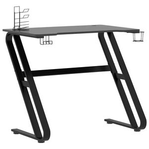vidaXL Gamingskrivbord med ZZ-formade ben svart 90x60x75 cm