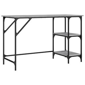vidaXL Skrivbord gr&aring; sonoma 120x50x75 cm metall och konstruerat tr&auml;