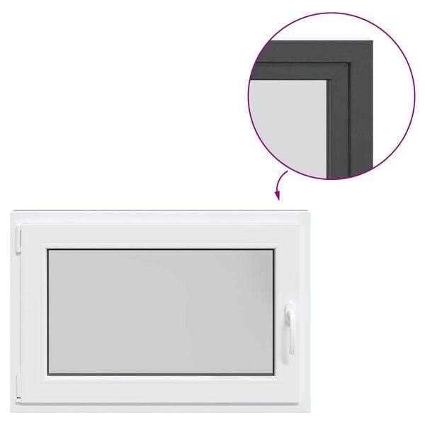 vidaXL K&auml;llarf&ouml;nster "RISOR" 90x50 cm Tilt- och vridf&ouml;nster DIN v&auml;nster antracit