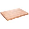 vidaXL B&auml;nkskiva badrum ljusbrun 80x60x(2-6) cm behandlat massivt tr&auml;