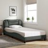 vidaXL Bed Frame without Mattress "Hvar" Dark Grey 100x200 cm Fabric