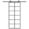 vidaXL Skjutd&ouml;rr med beslag svart 90x205 cm ESG-glas