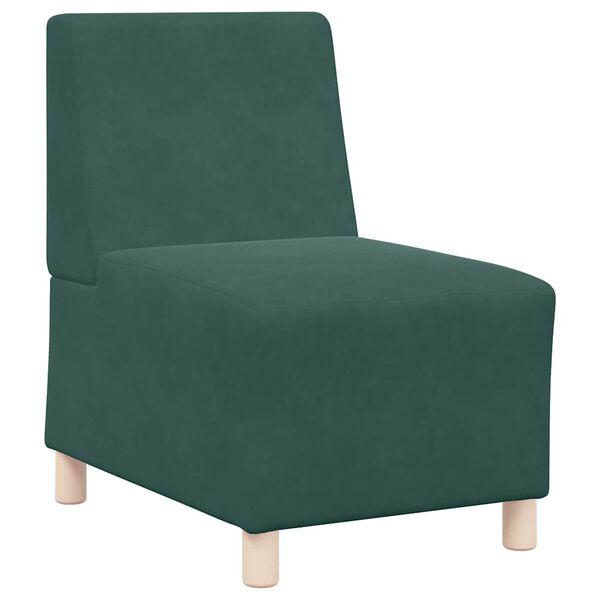 vidaXL Modulsofa utan armst&ouml;d 3 pcs M&ouml;rkgr&ouml;n 55 x 74 x 82 cm Sammet