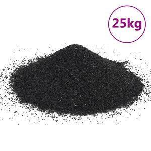 vidaXL Akvariesand 25 kg svart 0,2-2 mm