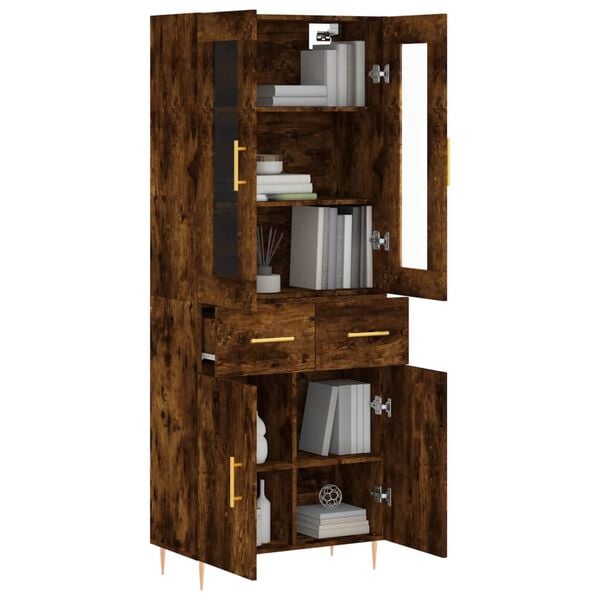 vidaXL H&ouml;gsk&aring;p r&ouml;kf&auml;rgad ek 69,5x34x180 cm konstruerat tr&auml;