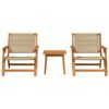 vidaXL Trädgårdsstolar med Bord 3 pcs Beige Massivt akaciaträ
