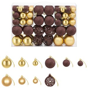 vidaXL Julgranskulor 100 delar set 3/4/6 cm brun/brons/guld