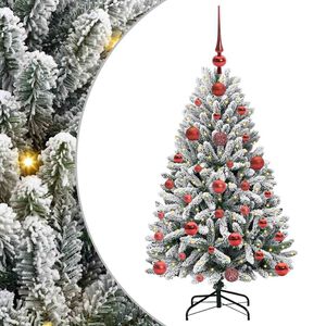 vidaXL Konstgjord julgran 120 cm 150 LED-lampor Varmvit PVC och st&aring;l
