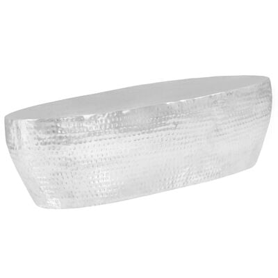 vidaXL Soffbord hamrad aluminium 100x50x28 cm silver