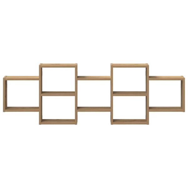 vidaXL Vägghylla ek 129x18x42 cm konstruerat trä