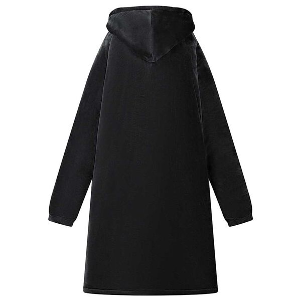 vidaXL Filt-hoodie Svart s Fleece och Flanell