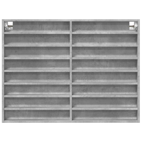 vidaXL Vitrinsk&aring;p betonggr&aring; 100x8,5x75 cm konstruerat tr&auml;