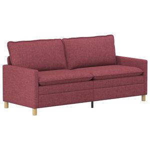 vidaXL Soffa 3-sits Vinr&ouml;d 196 x 81 x 87,5 cm Tyg