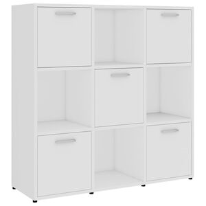 vidaXL Bokhylla vit 90x30x90 cm konstruerat tr&auml;