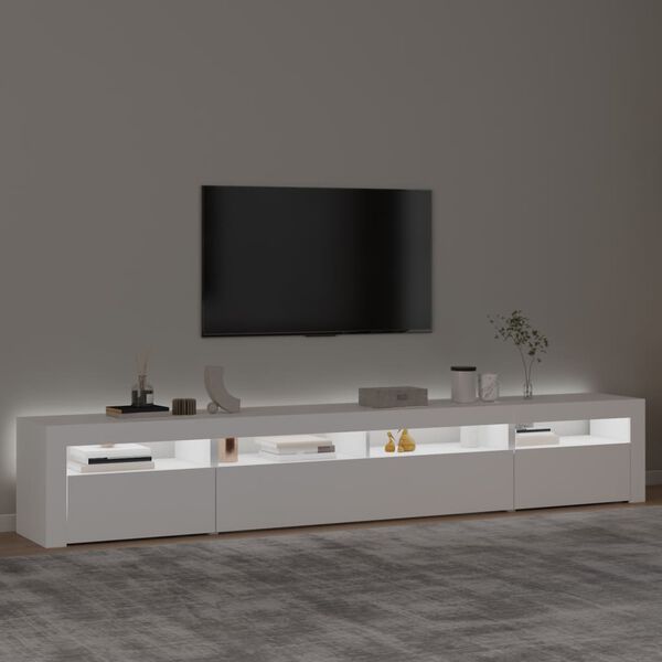 vidaXL Tv-bänk med LED-belysning vit 240x35x40 cm
