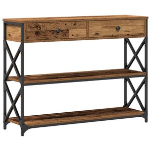 vidaXL Konsol Bord Gammalt tr&auml; 100 x 28 x 75 cm