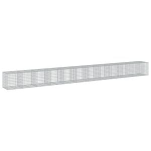 vidaXL Gabionkorg med skydd 1150x100x100 cm galvaniserat j&auml;rn