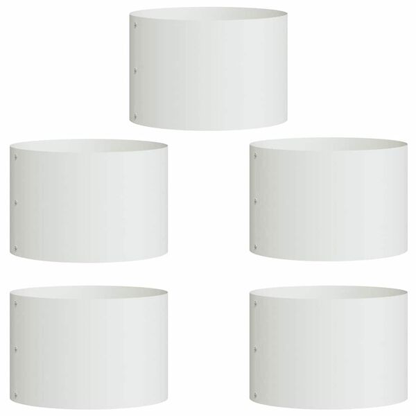 vidaXL Tr&auml;dg&aring;rdsplanterare 5 pcs Vit 30 x 30 x 20 cm Kallvalsat st&aring;l