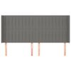 vidaXL Sänggavel med kanter mörkgrå 163x16x118/128 cm tyg