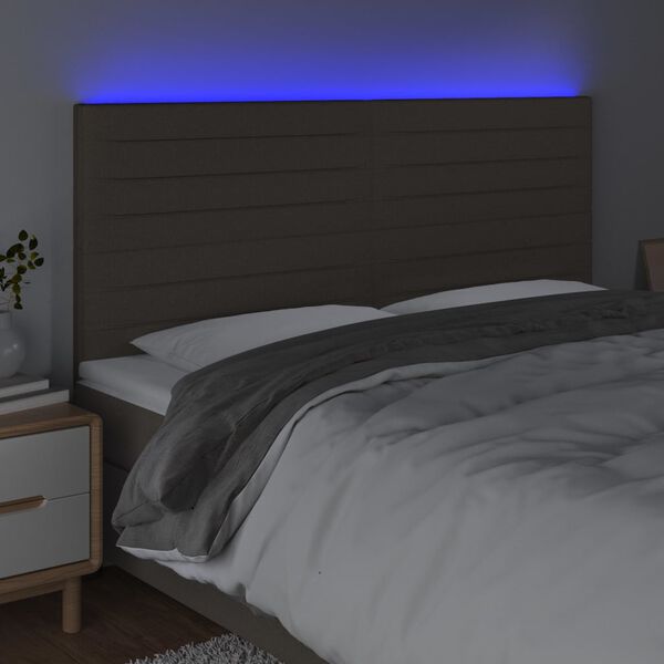vidaXL S&auml;nggavel LED taupe 180x5x118/128 cm tyg