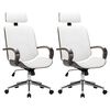vidaXL Sv&auml;ngbara kontorsstolar med nackst&ouml;d 2 st Konstl&auml;der
