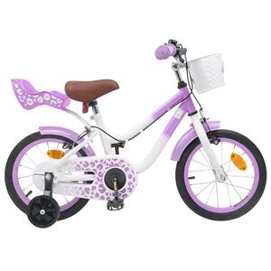 vidaXL Barncykel 12 Tum f&ouml;r 2-4 &aring;ringar Lila